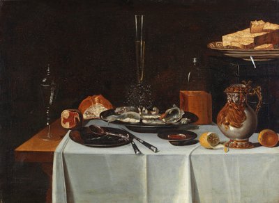 Banquet with Herring and Ornate Vessels by Anonymous